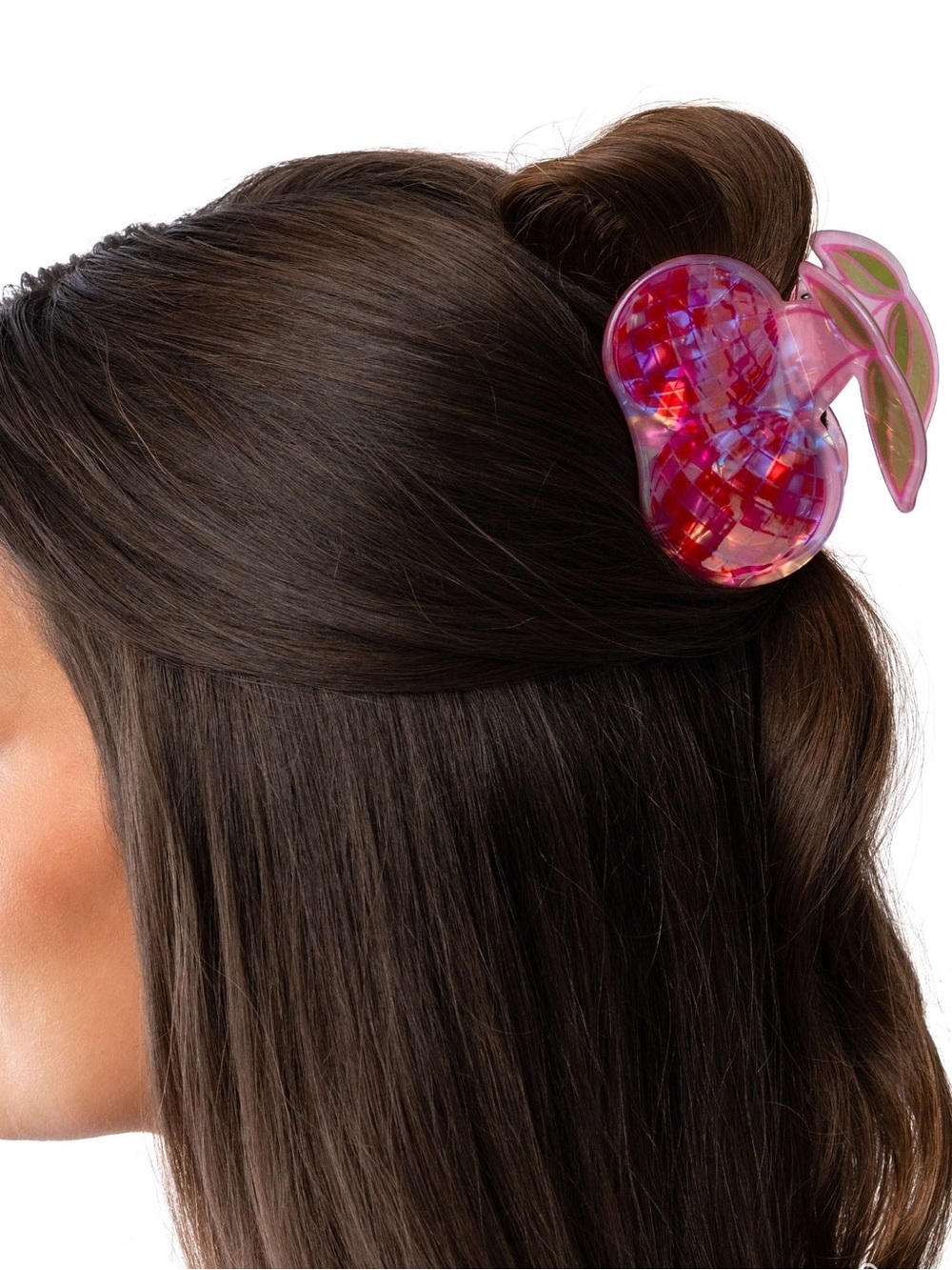 NWT Acrylic Disco Ball Cherry Hair Clip(Last One)